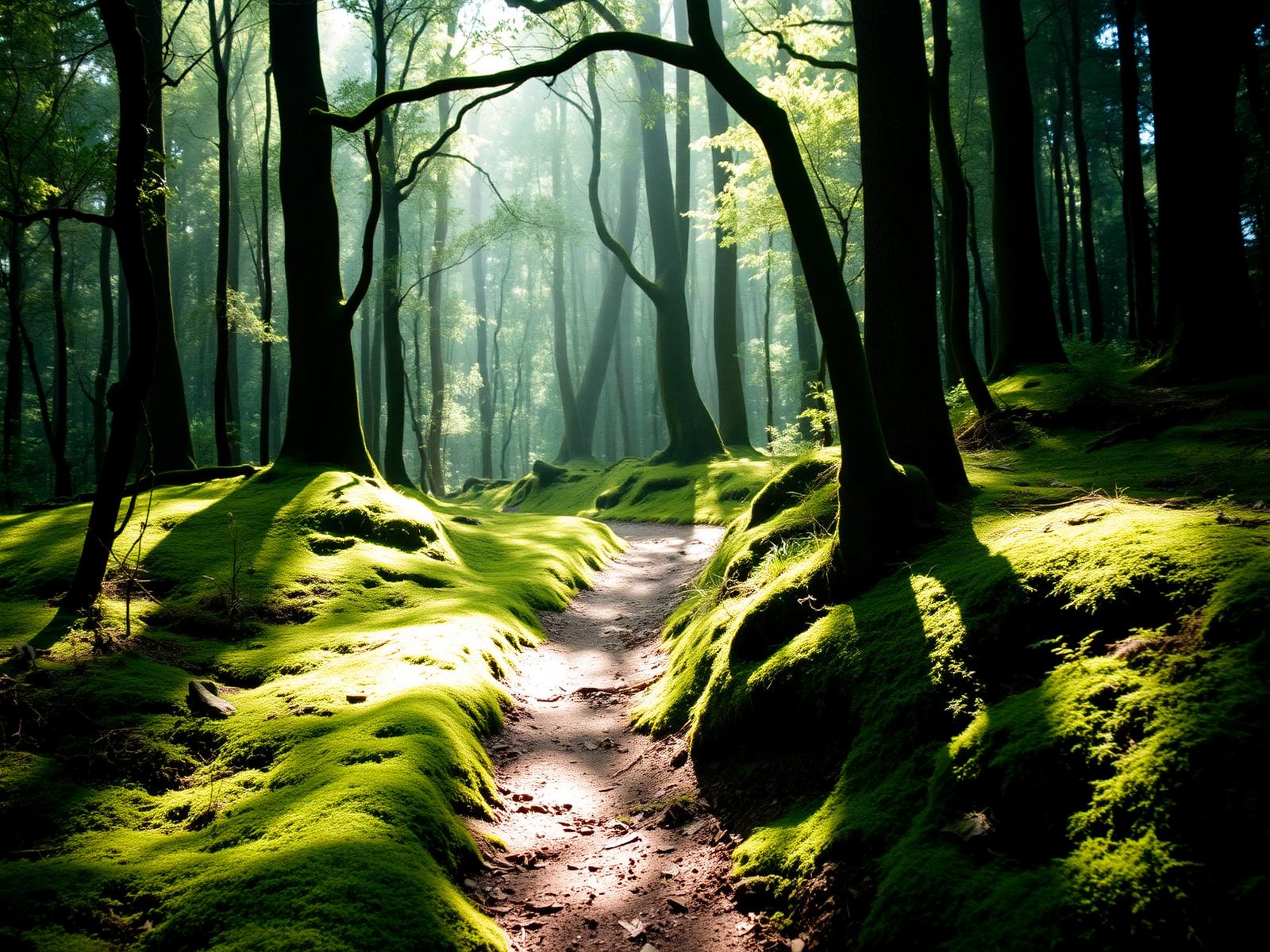 Mossy forest trail between Lava and Kolakham